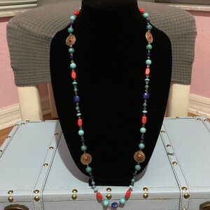 Chaps Multicolor Beaded Necklace 32”